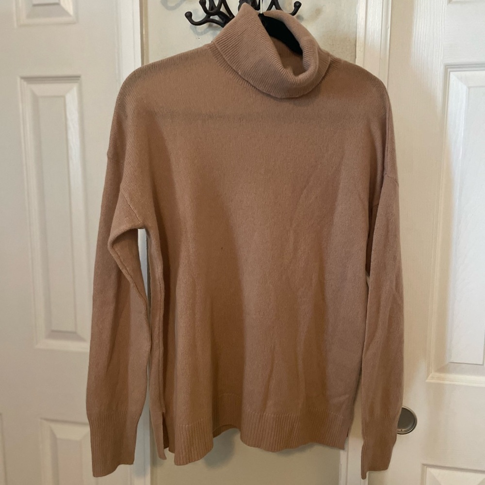 NWT-Nordstrom Camel Turtleneck Cashmere Sweater